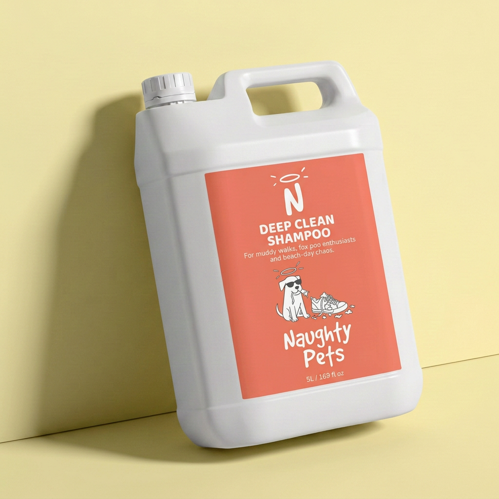Naughty Pets Deep Clean 5L jerry can - illustrative packaging